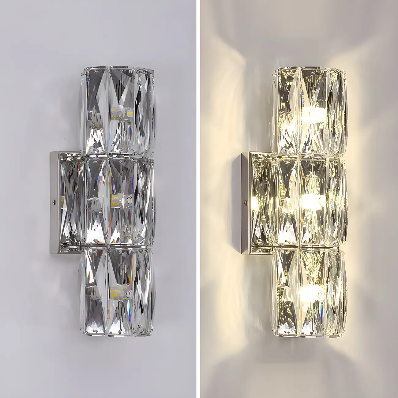 Luxury Geometric Crystal Gold Vanity Light Image - 4 | homeyfad