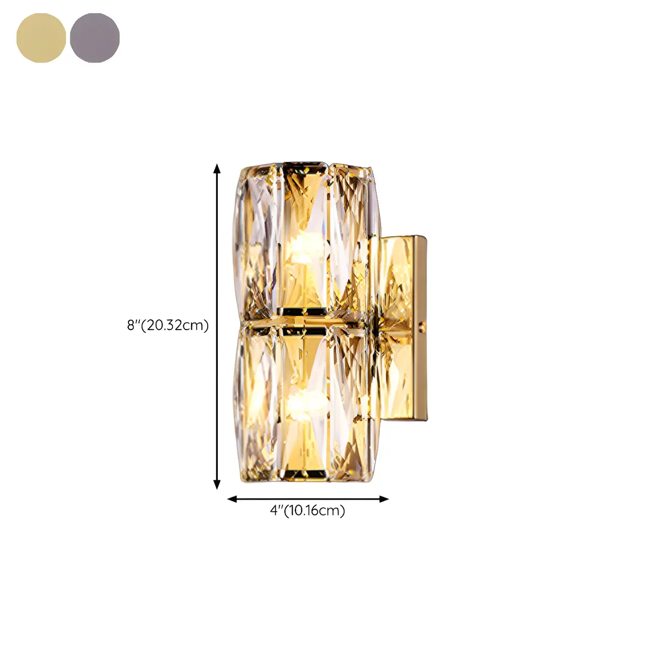 Luxury Geometric Crystal Gold Vanity Light #size | homeyfad