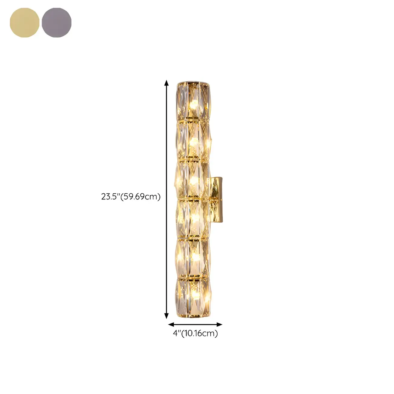 Luxury Geometric Crystal Gold Vanity Light Image - 18