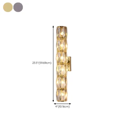 Luxury Geometric Crystal Gold Vanity Light Image - 18