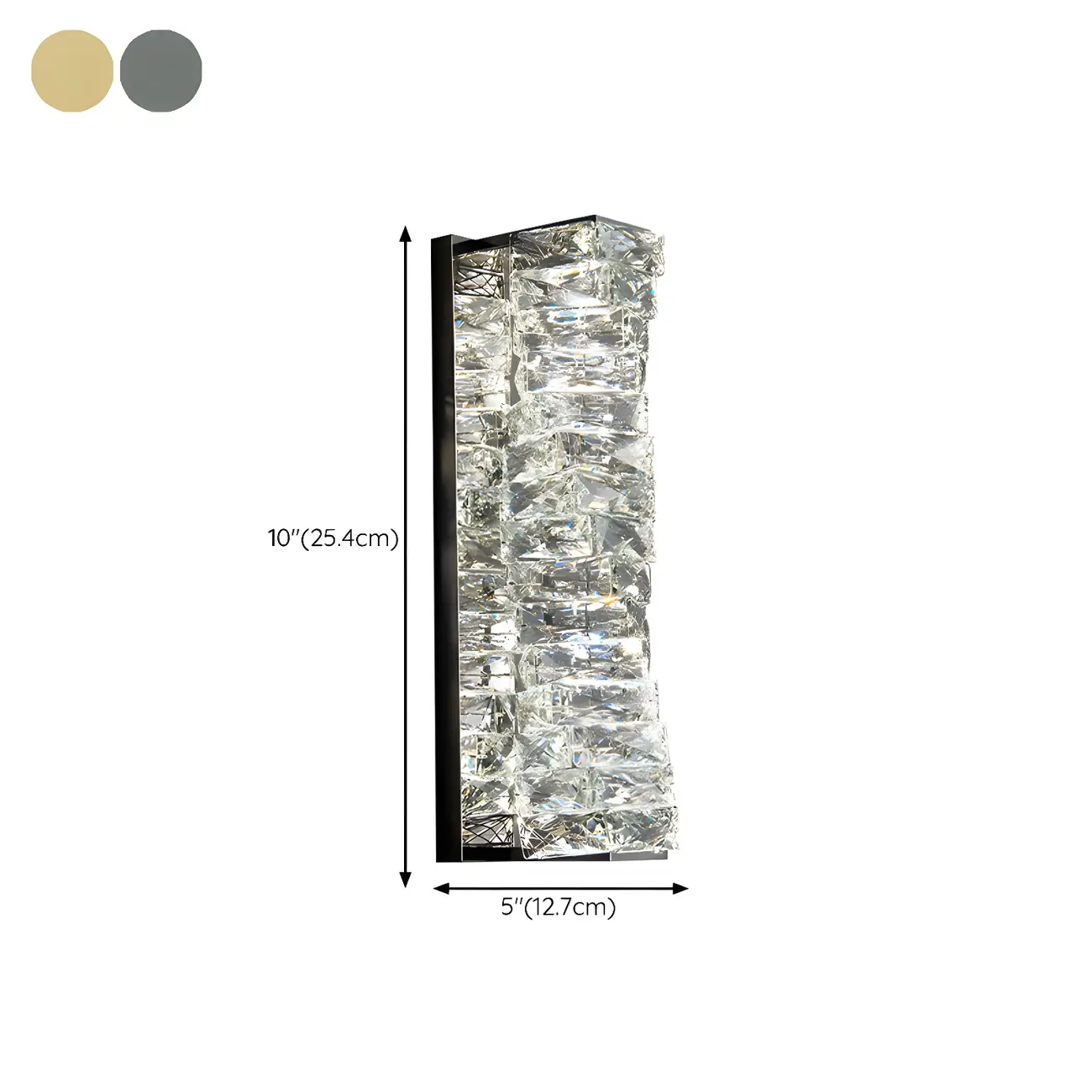 Medieval Retro Chrome Crystal Glass Wall Light Fixtures #size
