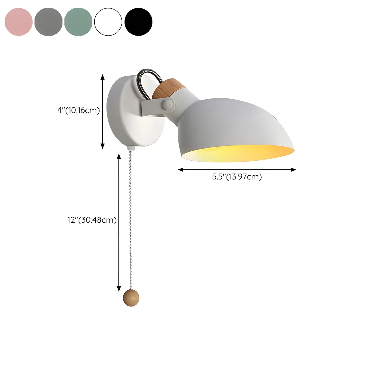 Minimalist Metal Adjustable Vanity Light with Pull Chain for Home #size | homeyfad