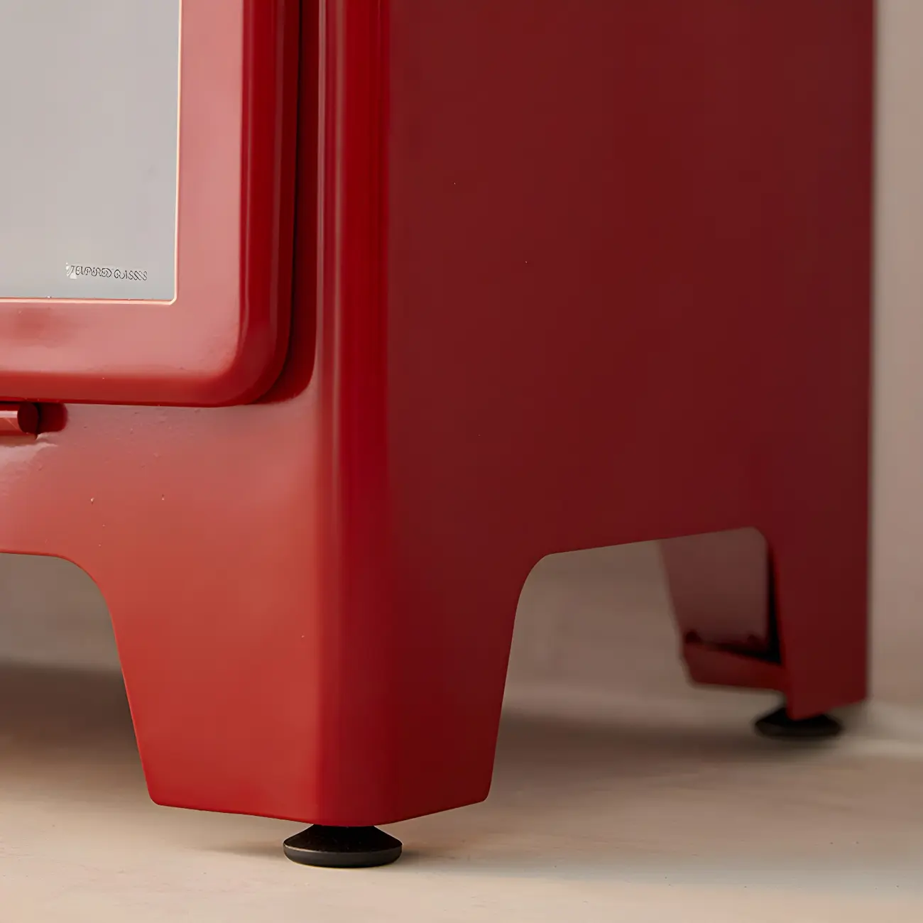 Glam Red Steel China Cabinet with Glass Doors for Dining Room Image - 14 | homeyfad