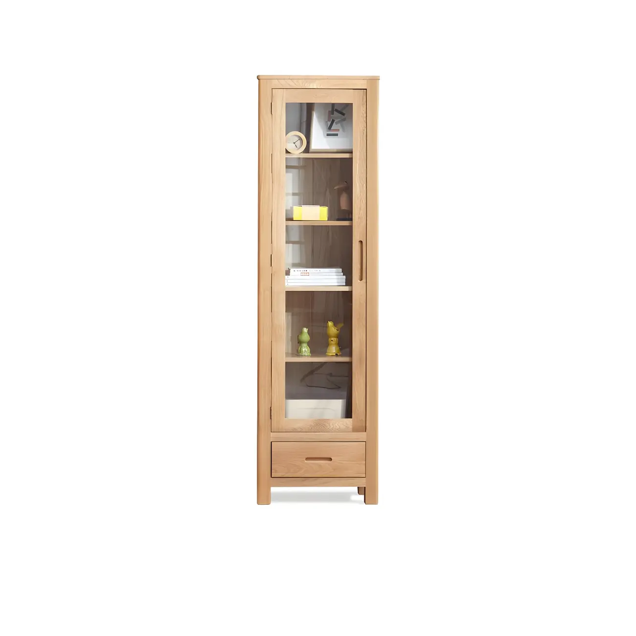 Glam Wooden Display Cabinet with Drawers & Adjustable Shelves Image - 4 | homeyfad
