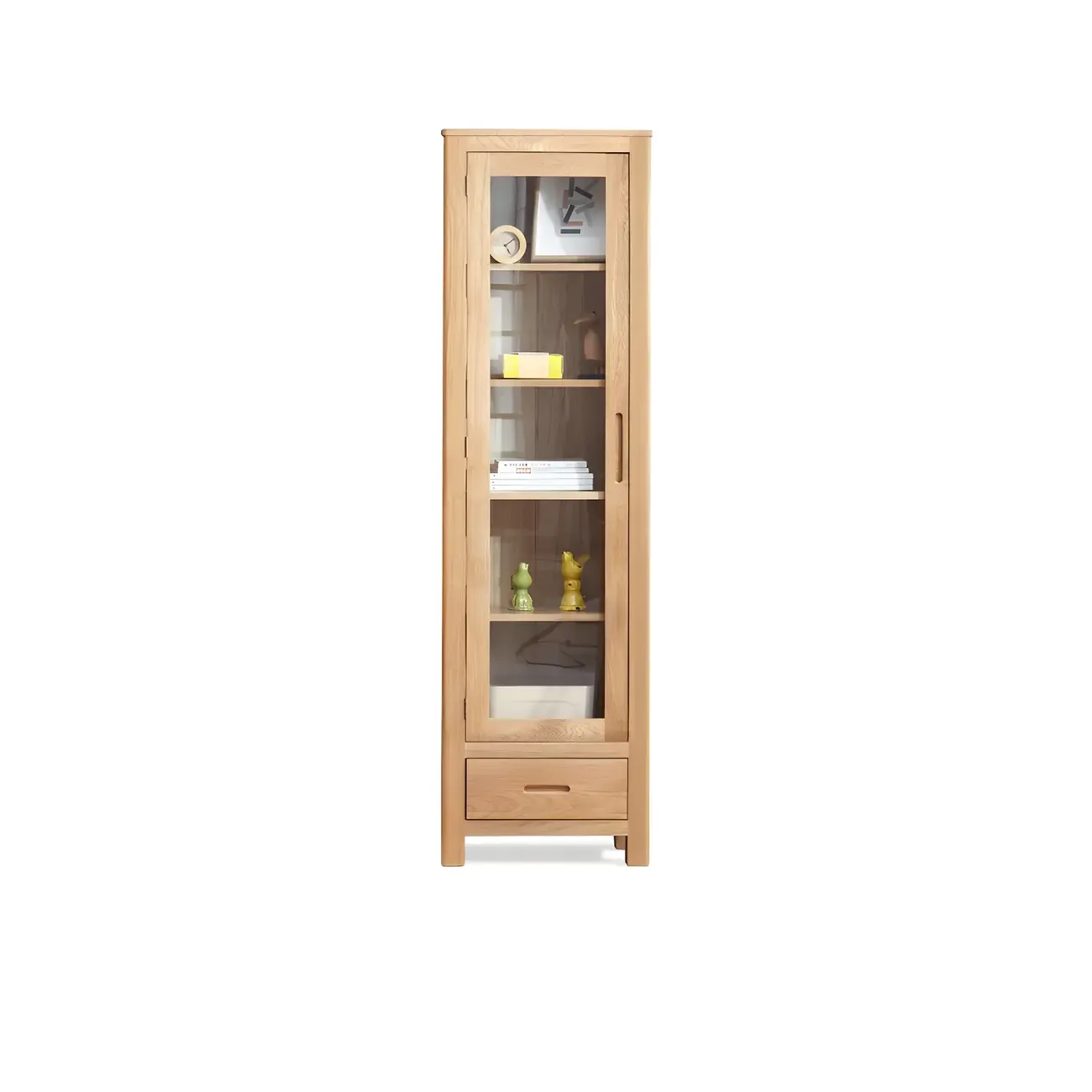 Glam Wooden Display Cabinet with Drawers & Adjustable Shelves Image - 4