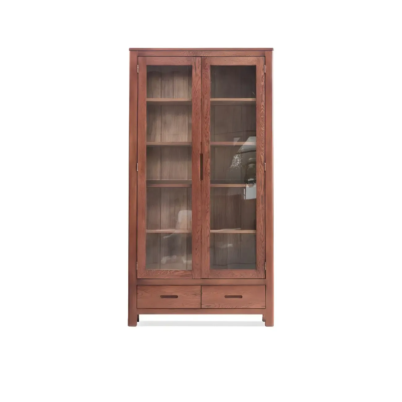 Glam Wooden Display Cabinet with Drawers & Adjustable Shelves Image - 6
