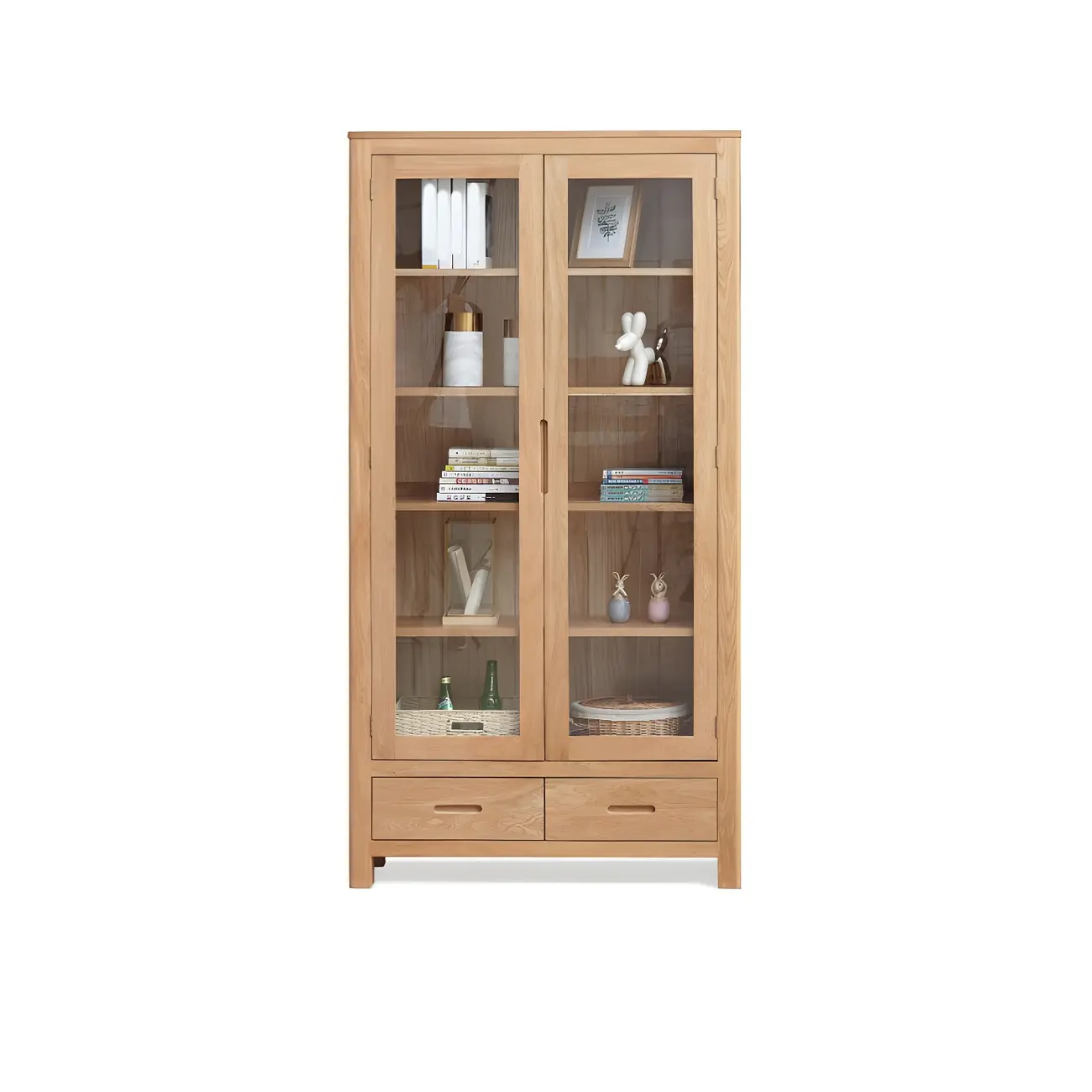 Glam Wooden Display Cabinet with Drawers & Adjustable Shelves Image - 7 | homeyfad