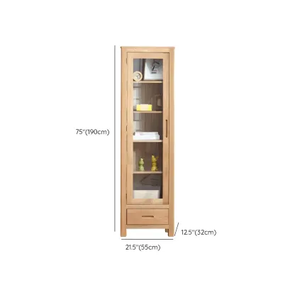 Glam Wooden Display Cabinet with Drawers & Adjustable Shelves #size