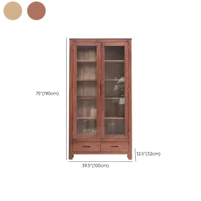 Glam Wooden Display Cabinet with Drawers & Adjustable Shelves Image - 16