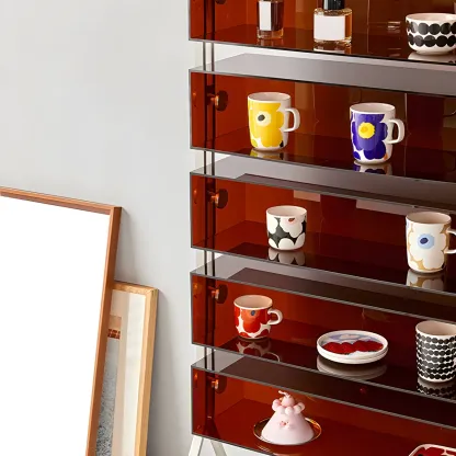 Modern Acrylic Display Cabinet with Stainless Steel Legs for Home Image - 7