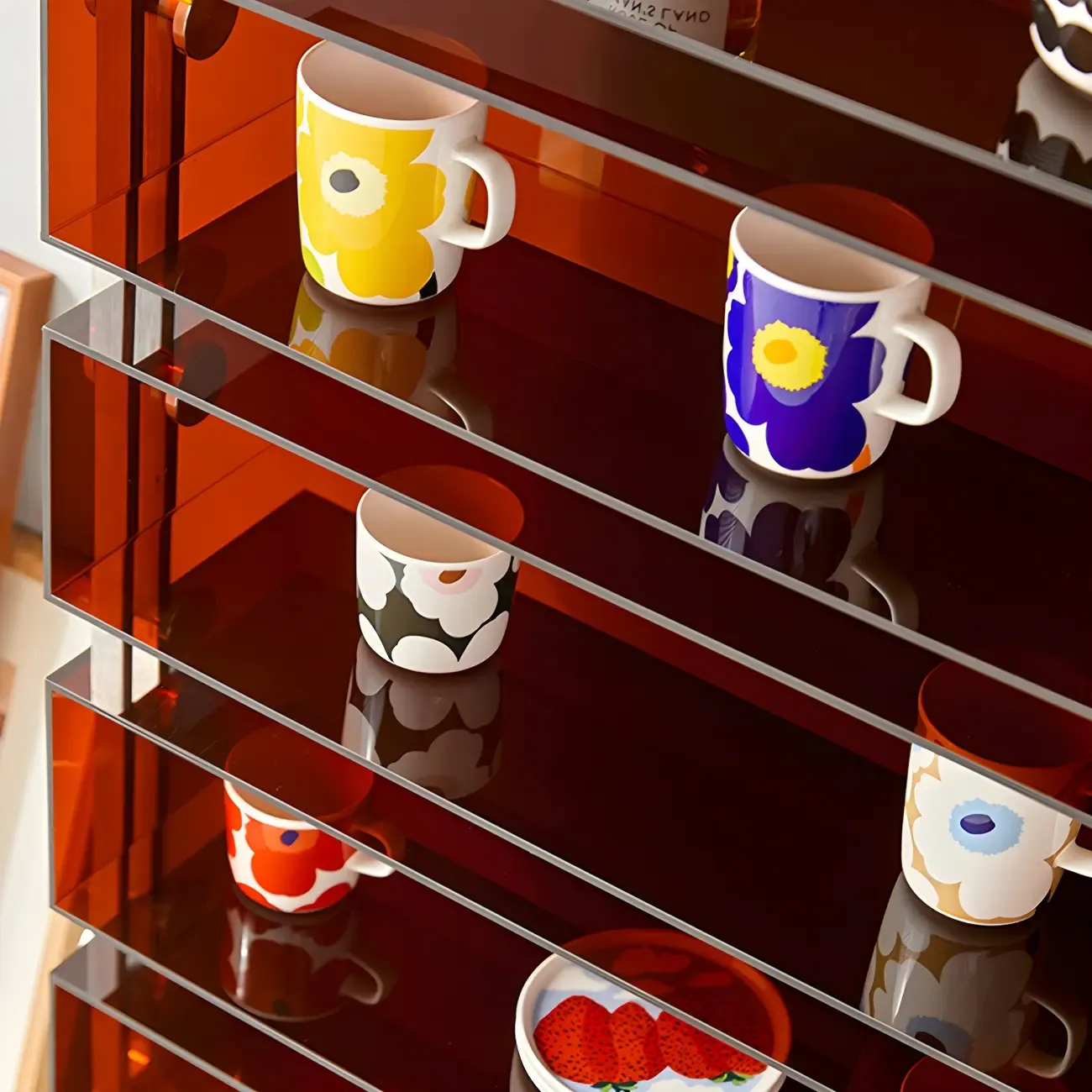 Modern Acrylic Display Cabinet with Stainless Steel Legs for Home Image - 8