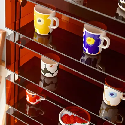 Modern Acrylic Display Cabinet with Stainless Steel Legs for Home Image - 8