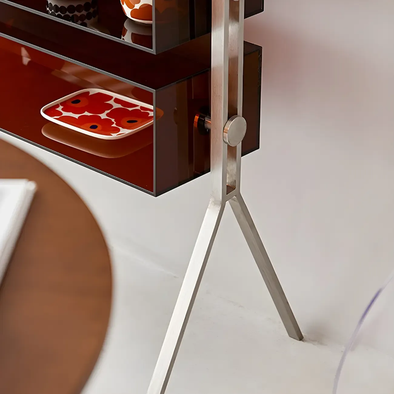 Modern Acrylic Display Cabinet with Stainless Steel Legs for Home Image - 9