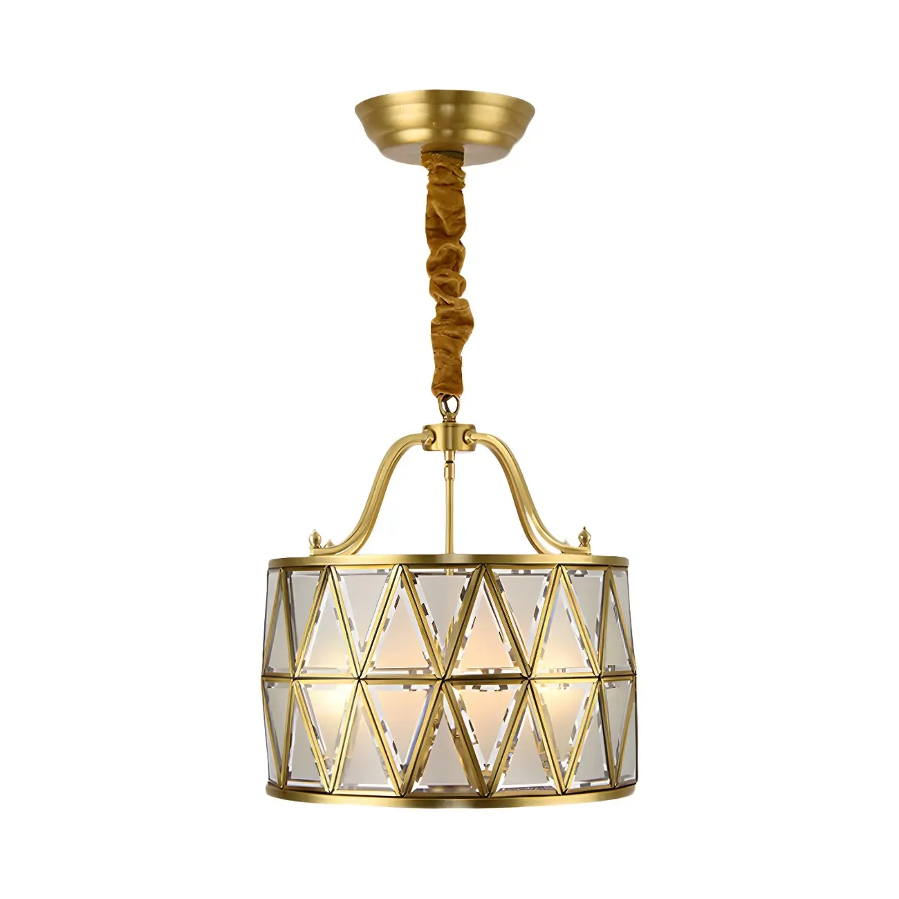 Colonial Style Brass Drum Chandelier Image - 3