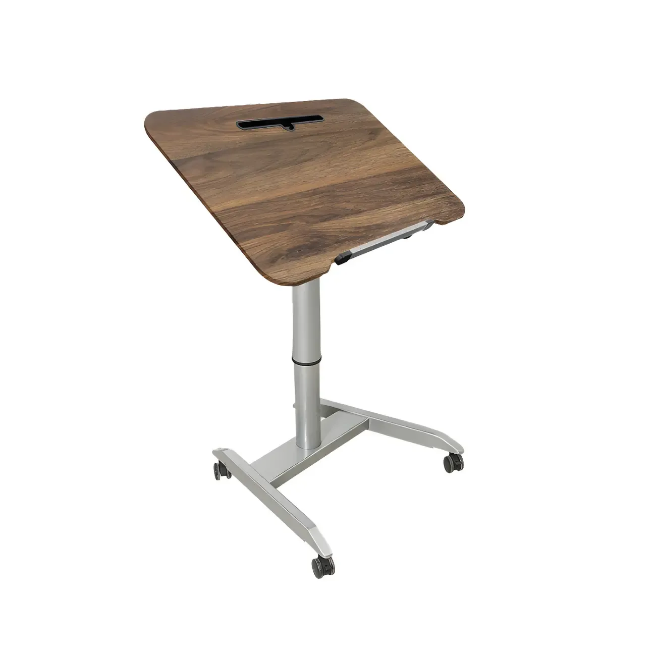 Glam Wooden Rectangular Standing Desk Converter with Casters Image - 2