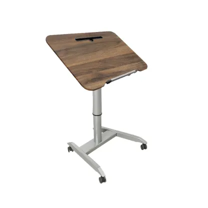 Glam Wooden Rectangular Standing Desk Converter with Casters Image - 2