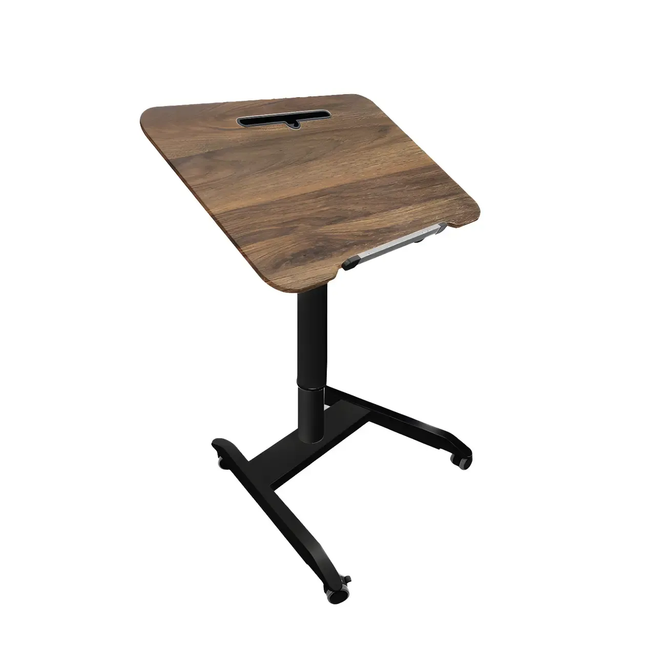Glam Wooden Rectangular Standing Desk Converter with Casters Image - 3