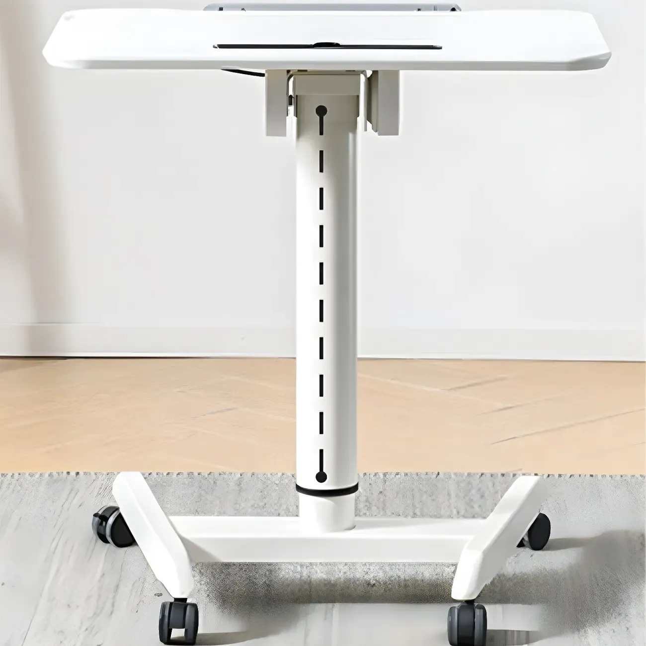 Glam Wooden Rectangular Standing Desk Converter with Casters Image - 4