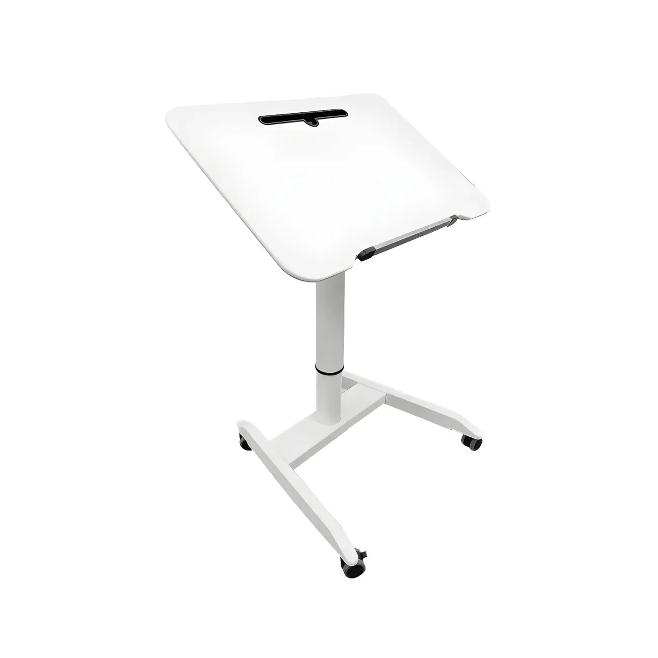 Glam Wooden Rectangular Standing Desk Converter with Casters Image - 5