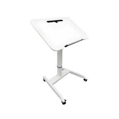 Glam Wooden Rectangular Standing Desk Converter with Casters Image - 5