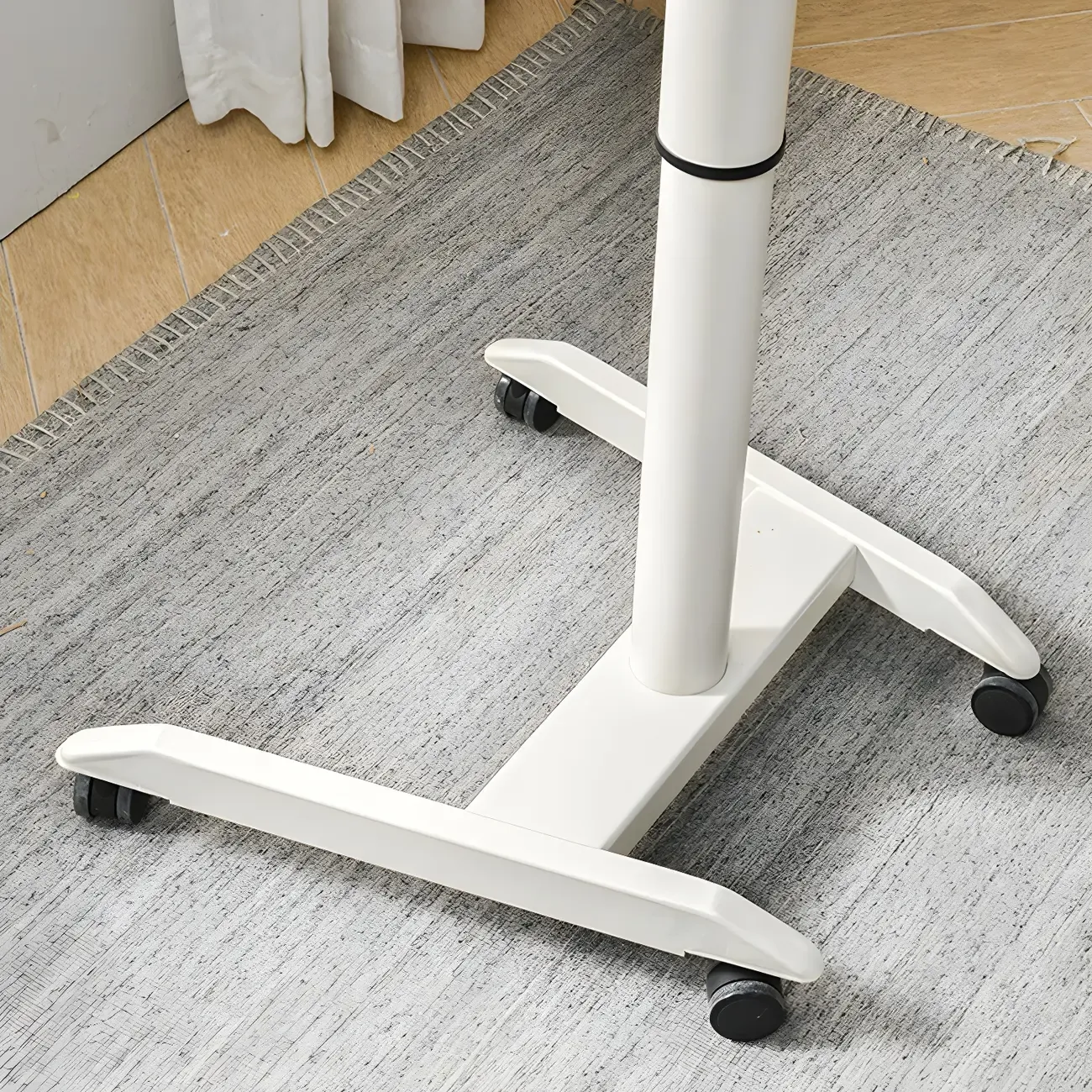 Glam Wooden Rectangular Standing Desk Converter with Casters Image - 7