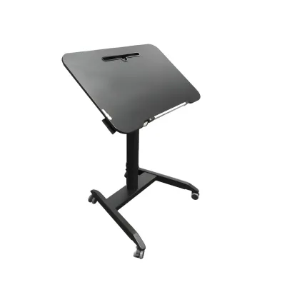 Glam Wooden Rectangular Standing Desk Converter with Casters Image - 8