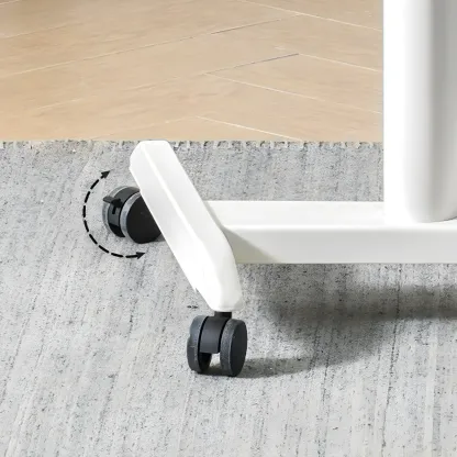 Glam Wooden Rectangular Standing Desk Converter with Casters Image - 9