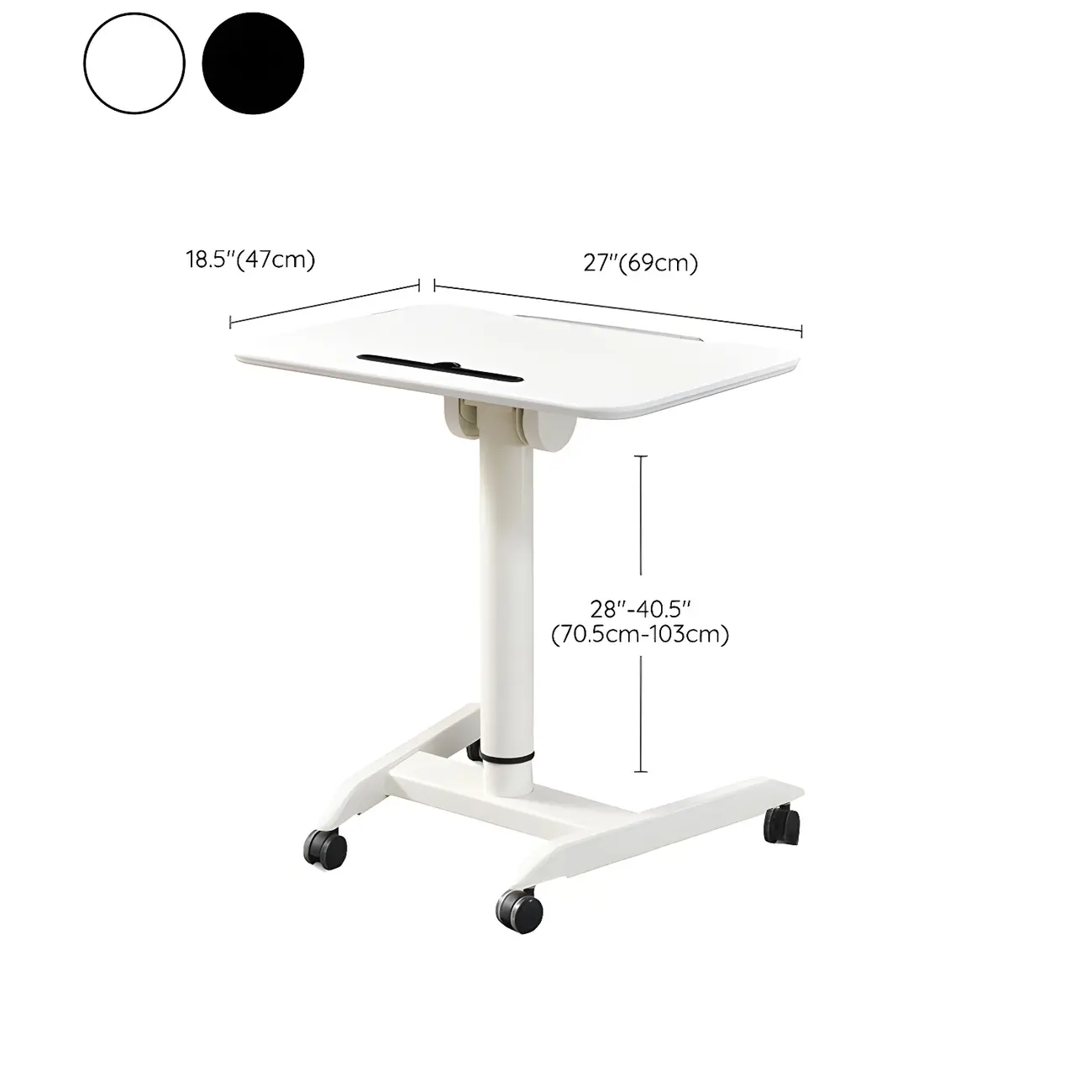 Glam Wooden Rectangular Standing Desk Converter with Casters Image - 13 | homeyfad