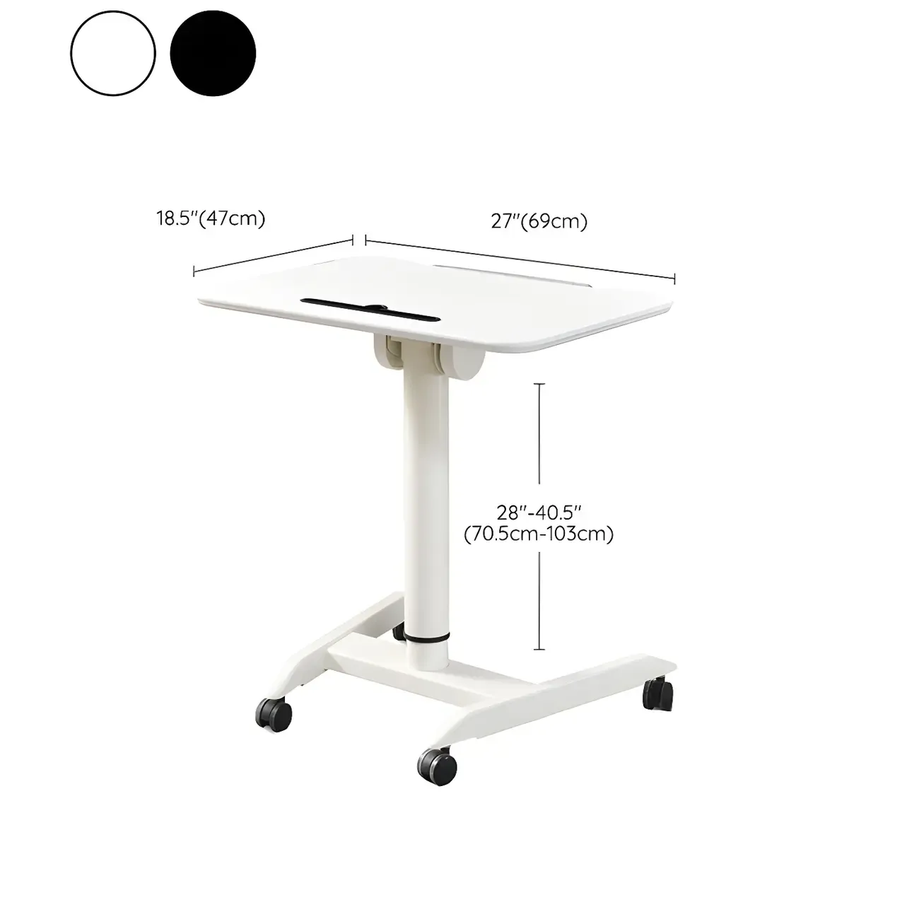 Glam Wooden Rectangular Standing Desk Converter with Casters Image - 13