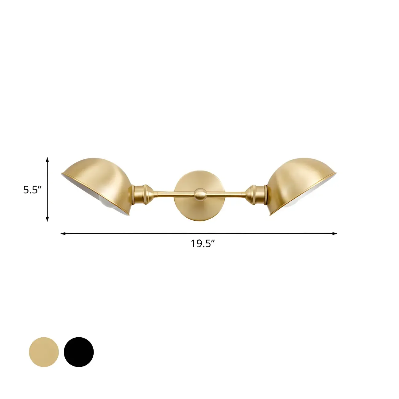 Traditional Dome Vanity Light Dual Bulbs for Bathroom Fixture Image - 6