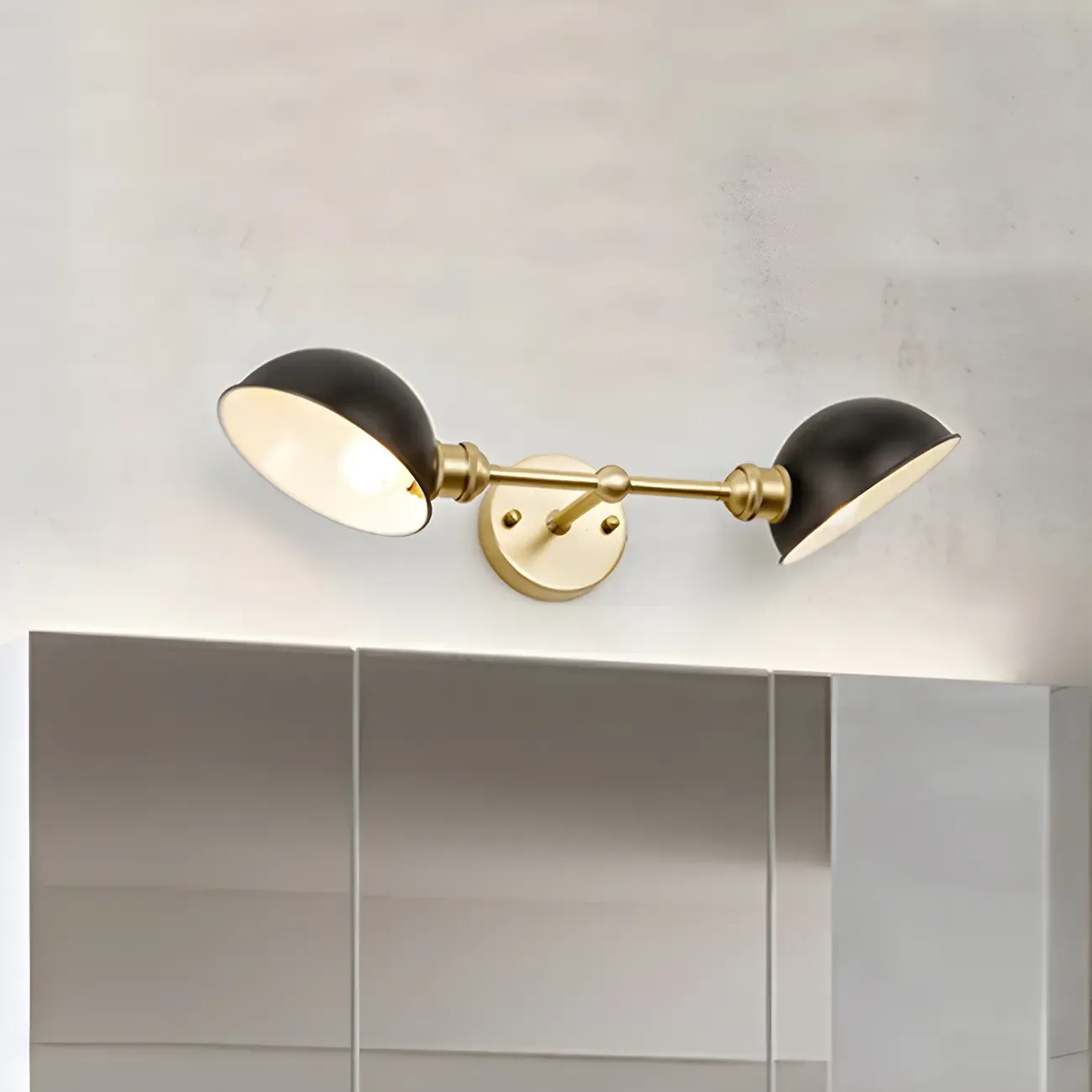 Traditional Dome Vanity Light Dual Bulbs for Bathroom Fixture Image - 1