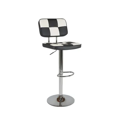 Glam Leather Adjustable Cushioned Swivel Bar Stool with Backrest Image - 9
