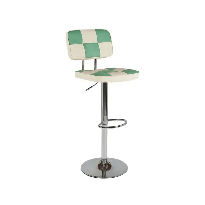 Glam Leather Adjustable Cushioned Swivel Bar Stool with Backrest Image - 10