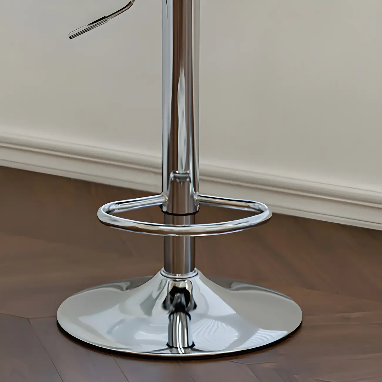 Glam Leather Adjustable Cushioned Swivel Bar Stool with Backrest Image - 13