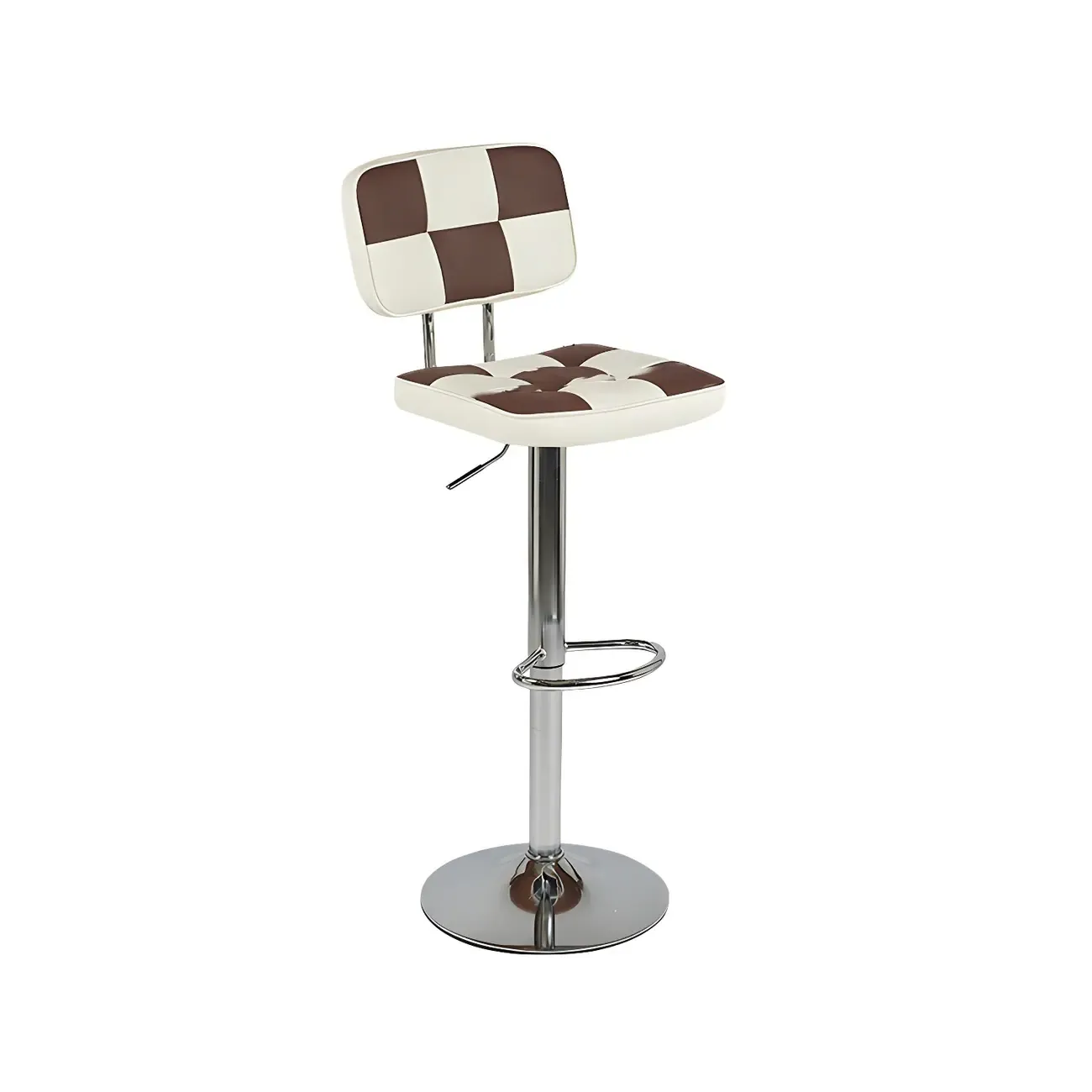 Glam Leather Adjustable Cushioned Swivel Bar Stool with Backrest Image - 25