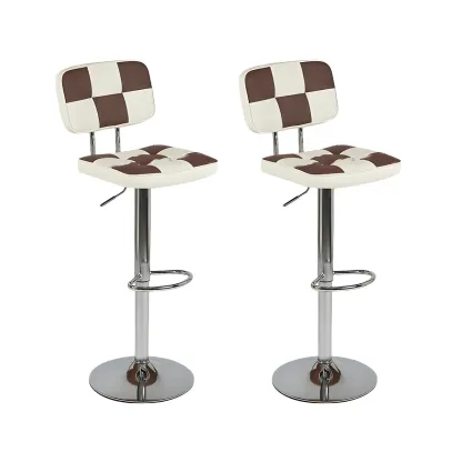 Glam Leather Adjustable Cushioned Swivel Bar Stool with Backrest Image - 26