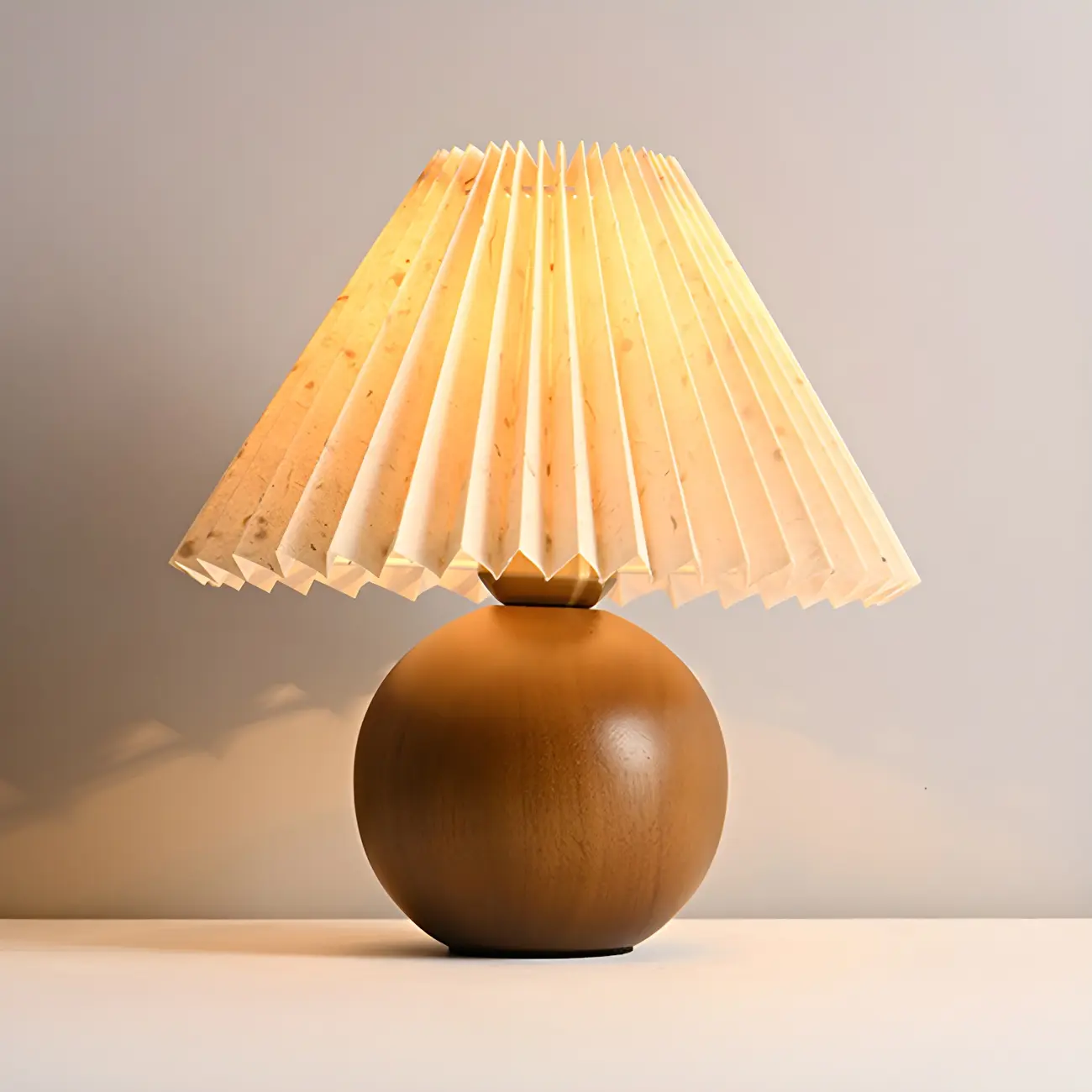 Small Global Wood Fabric Shade LED Table Lamp for Table Lamp Image - 7 | homeyfad