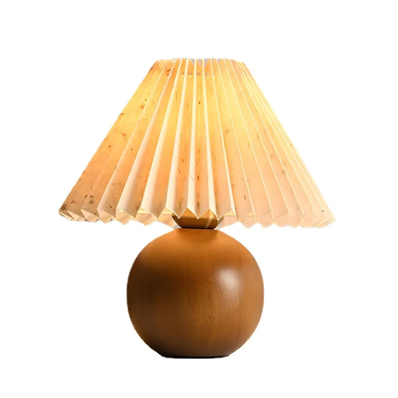 Small Global Wood Fabric Shade LED Table Lamp for Table Lamp Image - 12