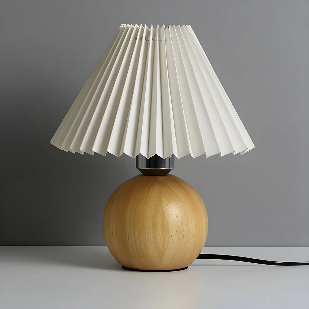 Small Global Wood Fabric Shade LED Table Lamp for Table Lamp Image - 3 | homeyfad