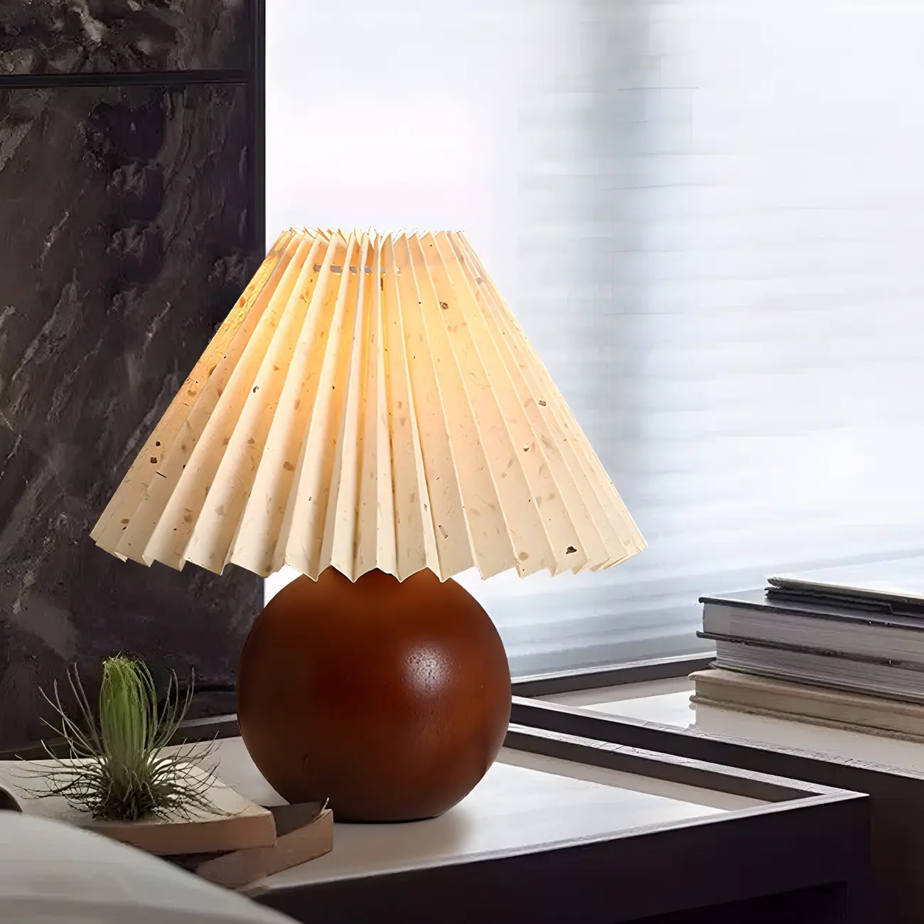 Small Global Wood Fabric Shade LED Table Lamp for Table Lamp Image - 9 | homeyfad