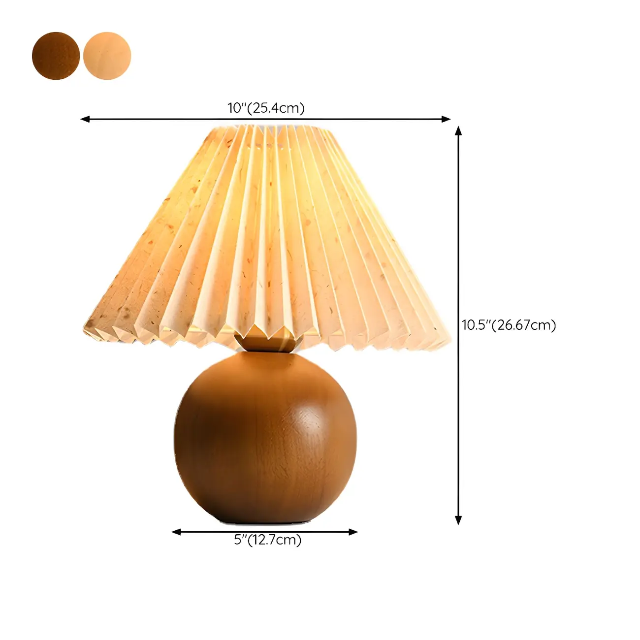 Small Global Wood Fabric Shade LED Table Lamp for Table Lamp #size