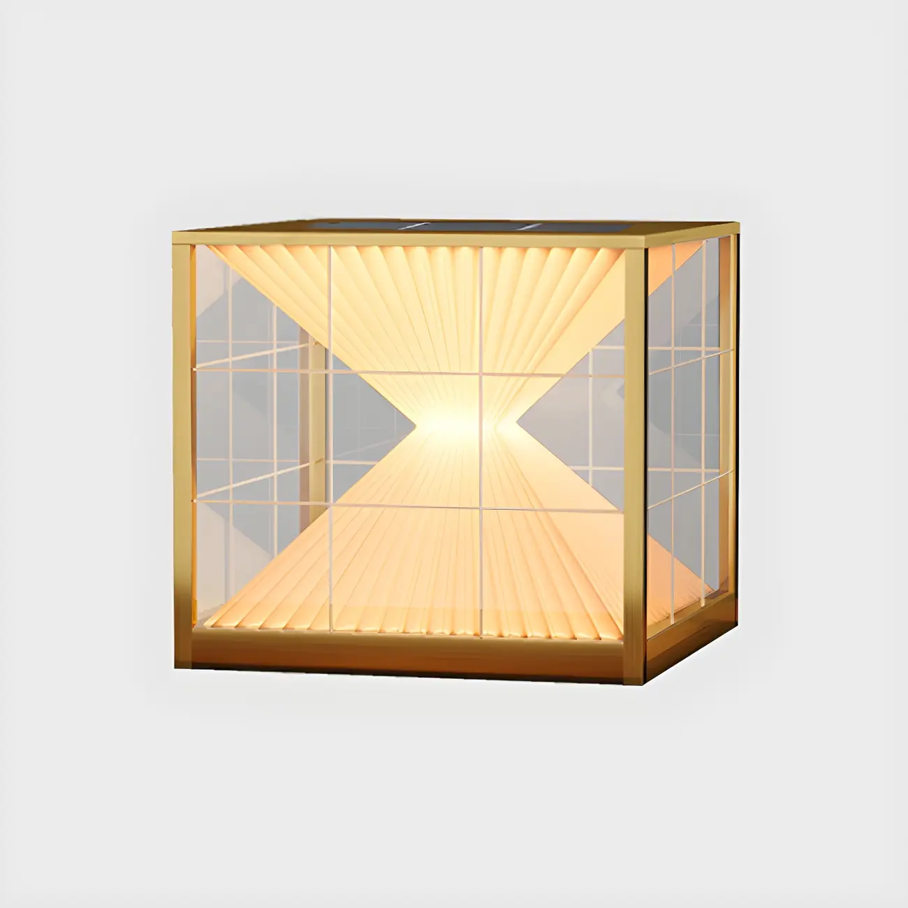 Black and Gold Solar Clear Cube Post Cap Light Image - 4 | homeyfad