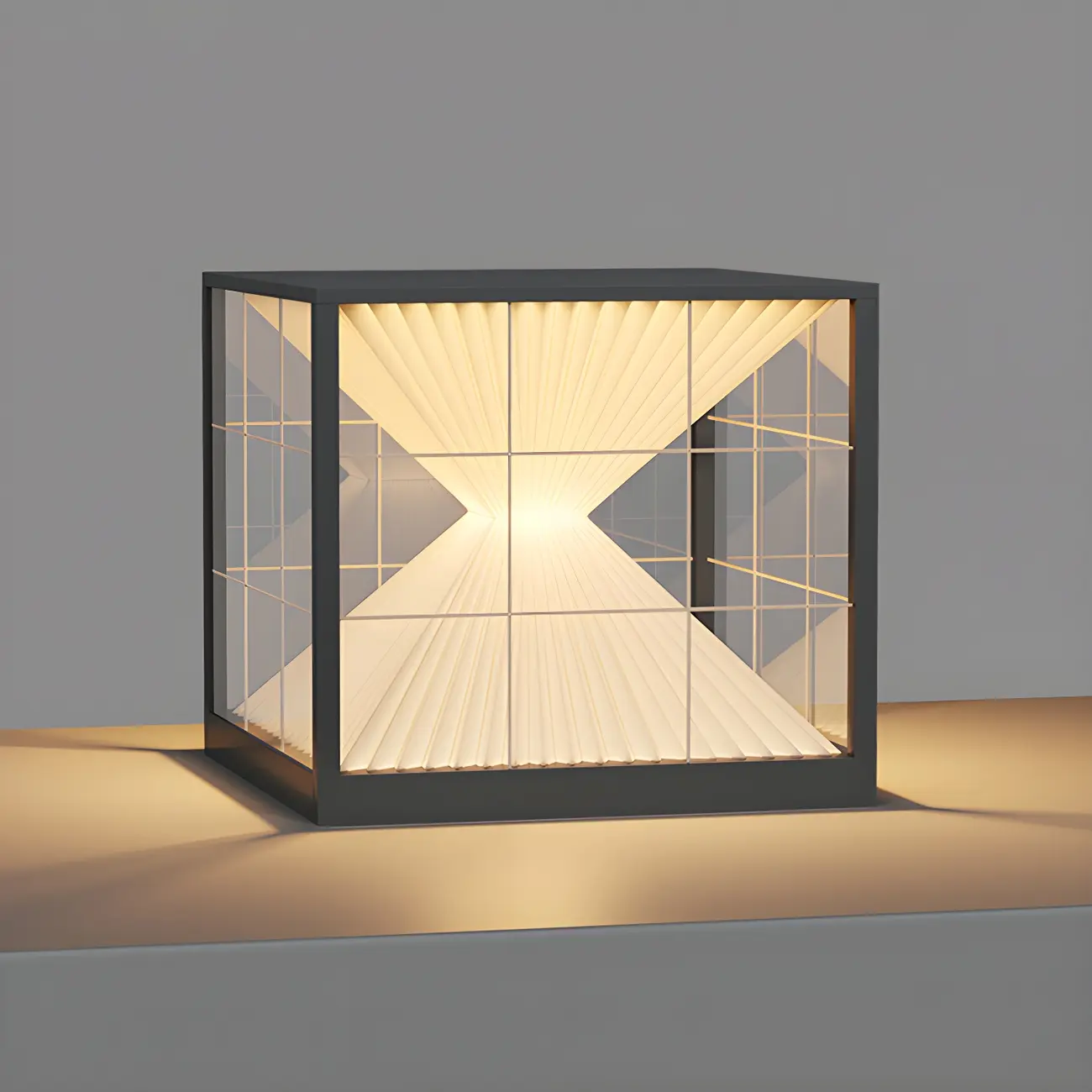 Black and Gold Solar Clear Cube Post Cap Light Image - 7 | homeyfad