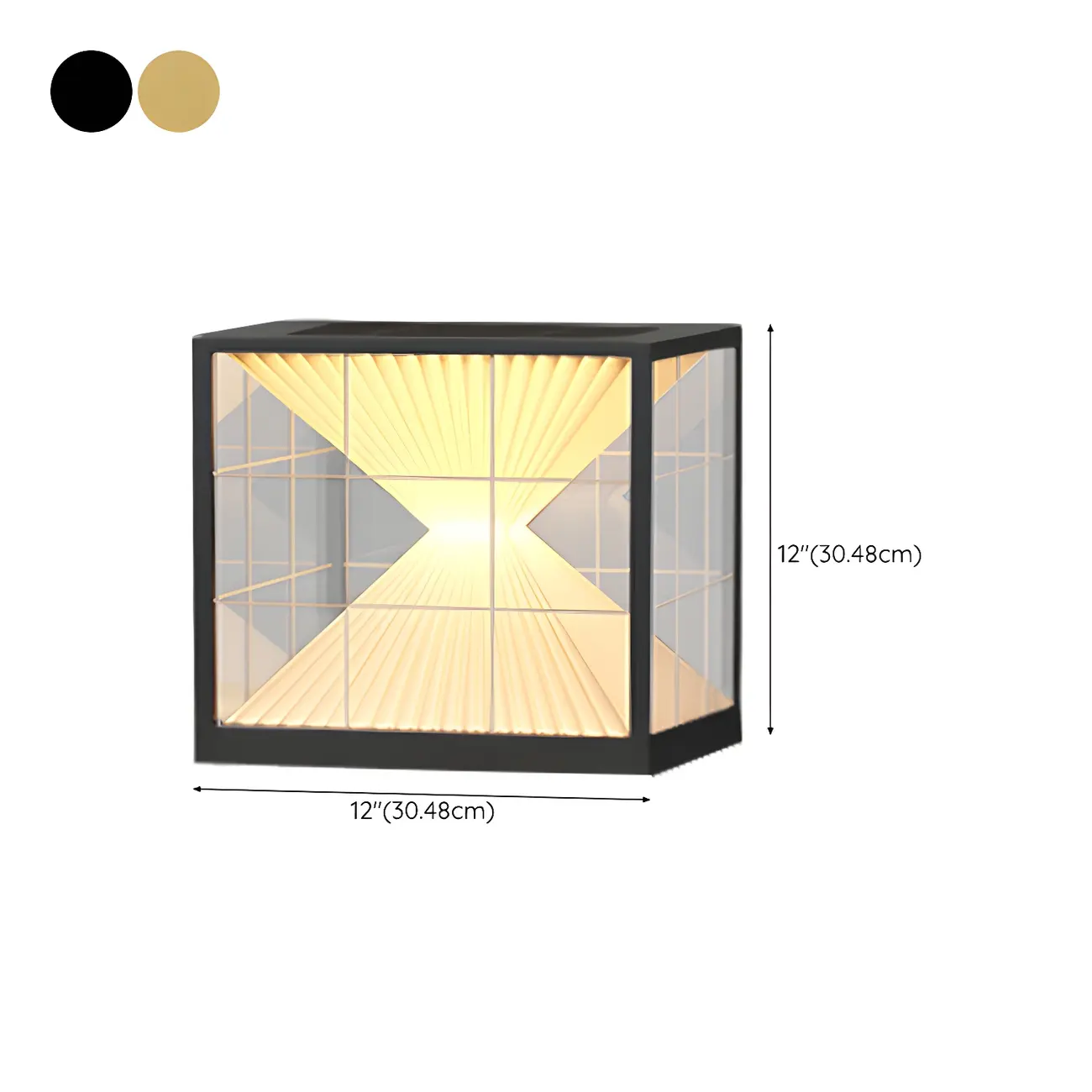 Black and Gold Solar Clear Cube Post Cap Light Image - 14 | homeyfad