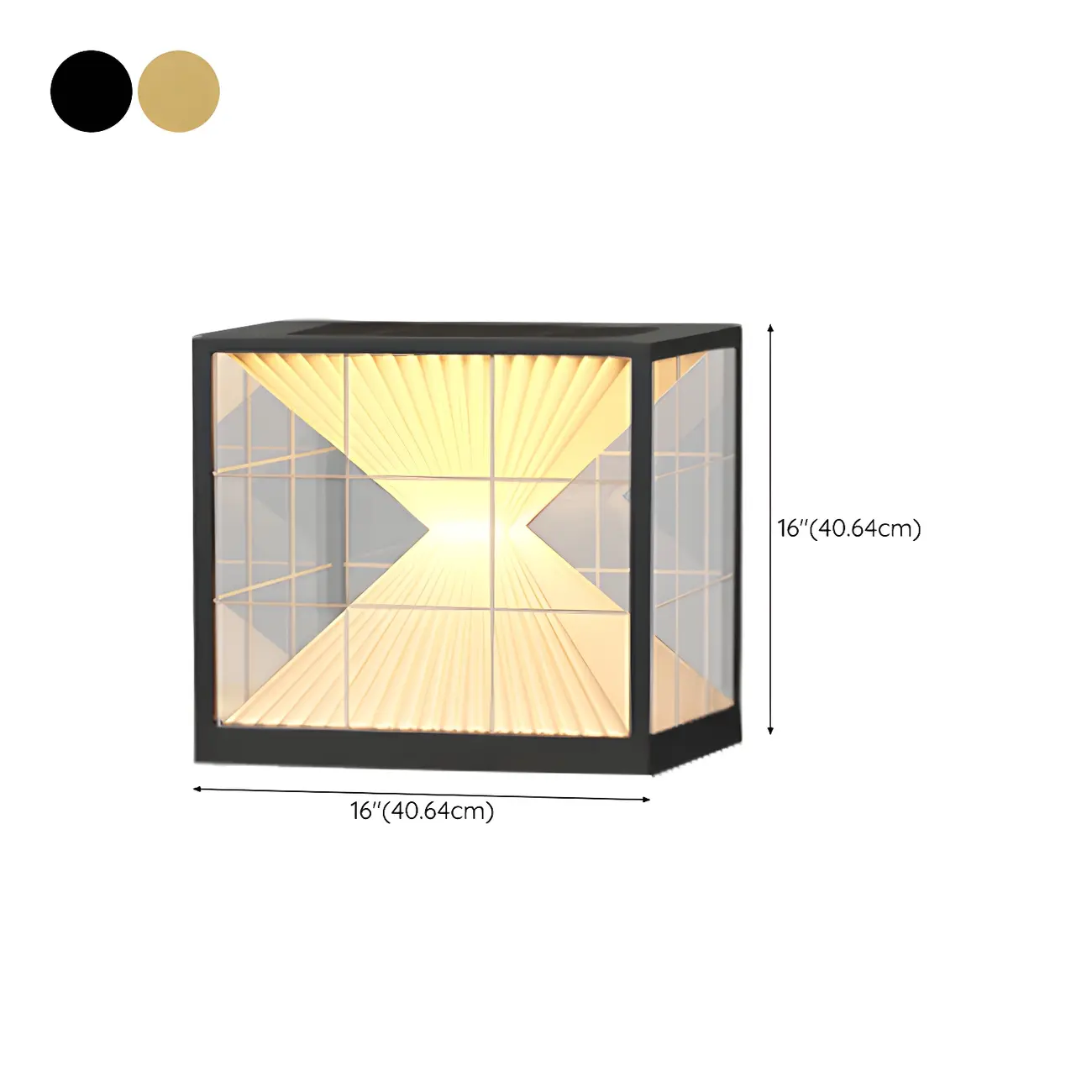 Black and Gold Solar Clear Cube Post Cap Light Image - 15 | homeyfad