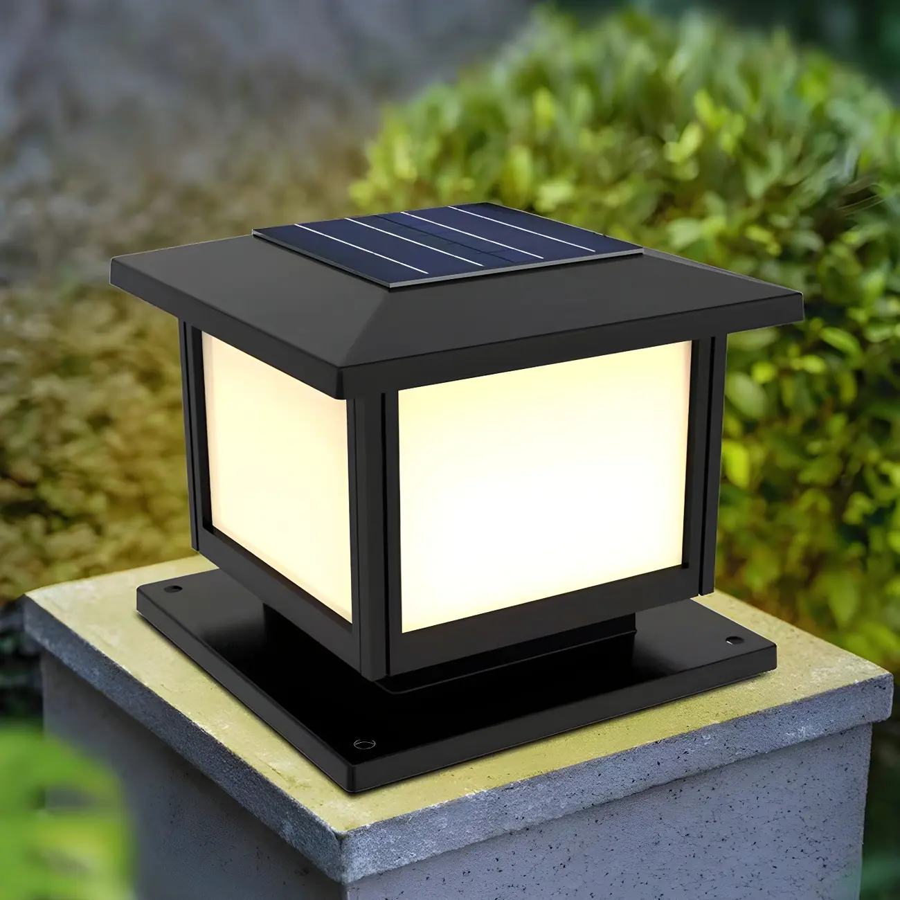 Solar Black Plastic Square Post Cap Light Image - 1 | homeyfad