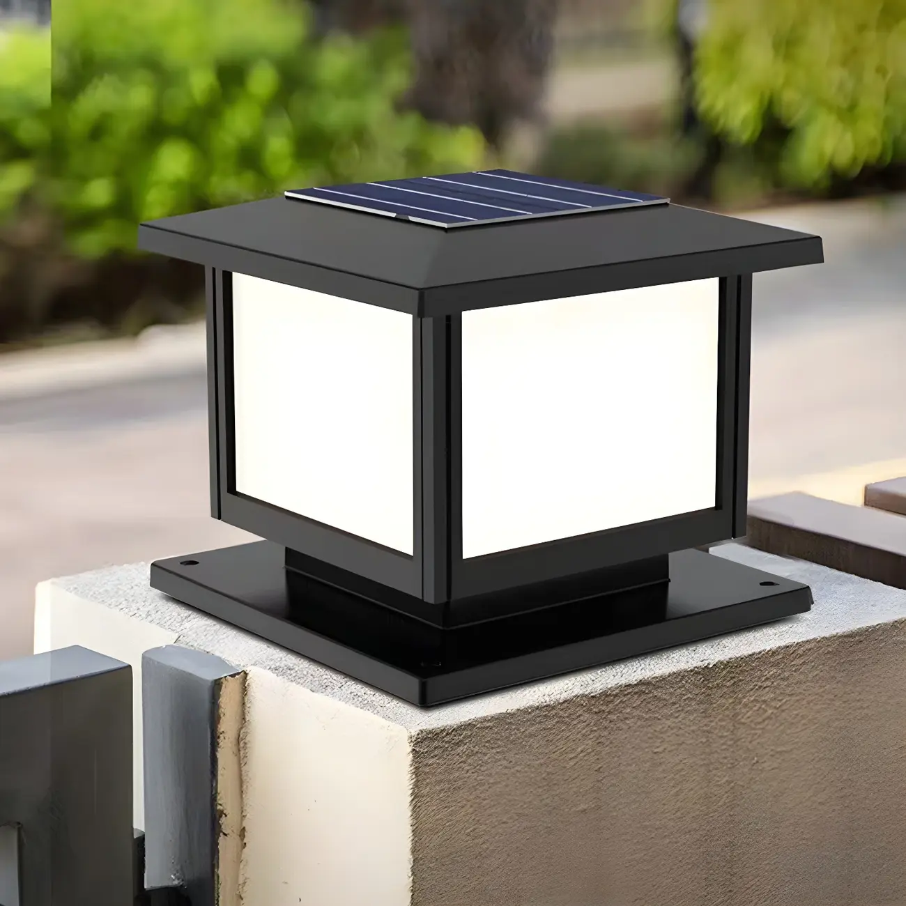 Solar Black Plastic Square Post Cap Light Image - 3 | homeyfad