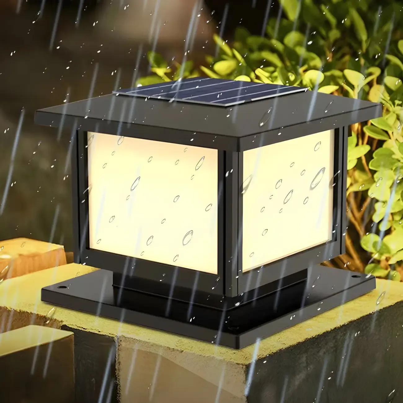Solar Black Plastic Square Post Cap Light Image - 4