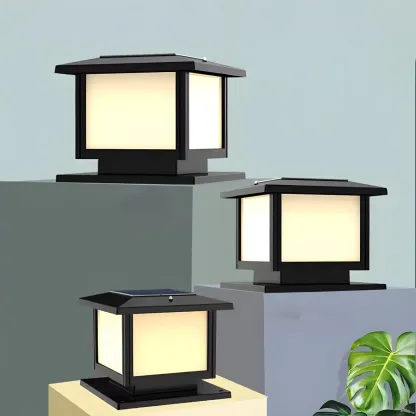 Solar Black Plastic Square Post Cap Light Image - 7