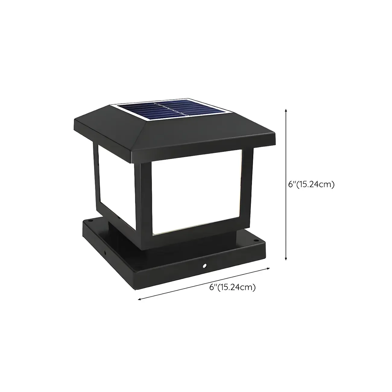 Solar Black Plastic Square Post Cap Light #size